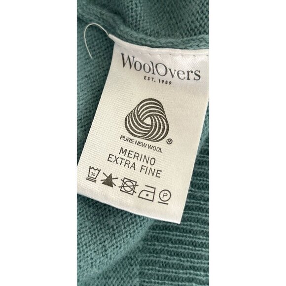 WoolOvers Mint Green Wool Sweater With Pink & Red Star Embroidery - Picture 10 of 10